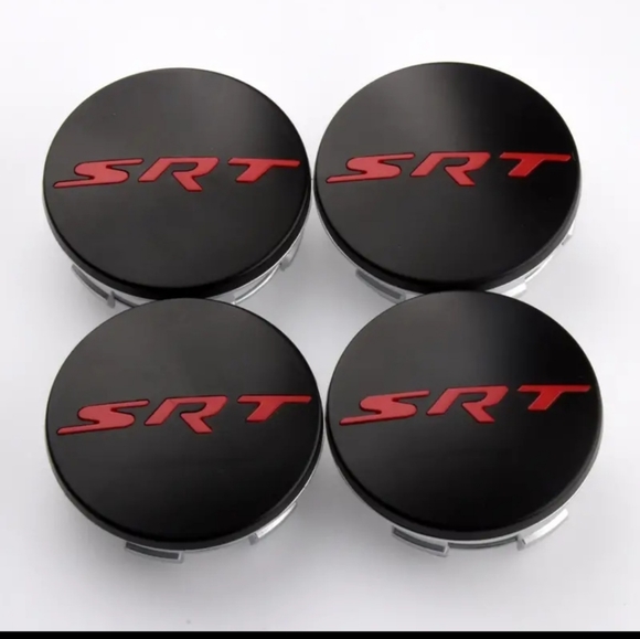 Set 4 SRT 63mm hubcap Center caps - Picture 1 of 10
